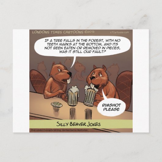 Dommige bevergrappen Leuke cartoon Briefkaart (Voorkant)