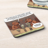 Dommige bevergrappen Leuke tekenfilm Onderzetter (Linkerzijde)