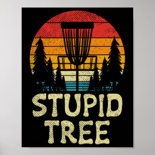 Dommige Boom Disc Golf Mand Retro Frisbee Golfen Poster