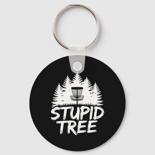 Dommige Boom Frisbee Speler Grappige Disc Golf Sleutelhanger (Voorkant)