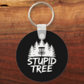 Dommige Boom Frisbee Speler Grappige Disc Golf Sleutelhanger (Voorkant)