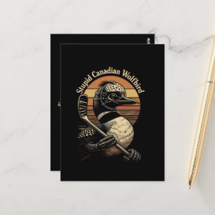 Dommige Canadese Wolf Vogel Briefkaart