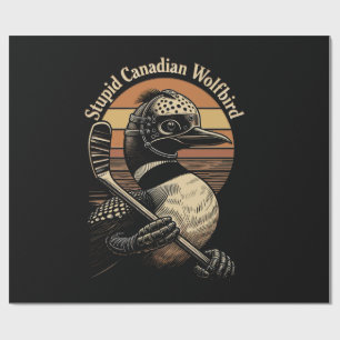 Dommige Canadese Wolf Vogel Cadeaupapier