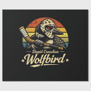 Dommige Canadese Wolf Vogel Cadeaupapier