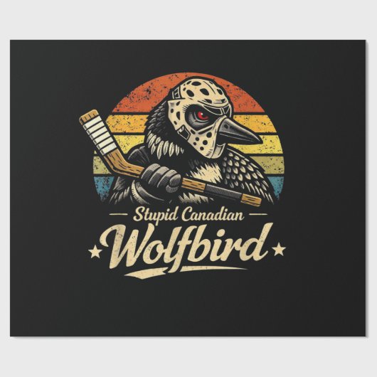 Dommige Canadese Wolf Vogel Cadeaupapier (Vlak)