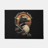 Dommige Canadese Wolf Vogel Deurmat (Voorkant)