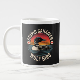 Dommige Canadese Wolf Vogel Duikelaar Humor Grote Koffiekop