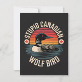 Dommige Canadese Wolf Vogel Duikelaar Humor Kaart (Voorkant)