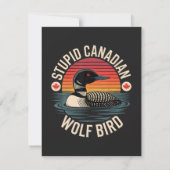 Dommige Canadese Wolf Vogel Duikelaar Humor Kaart (Achterkant)