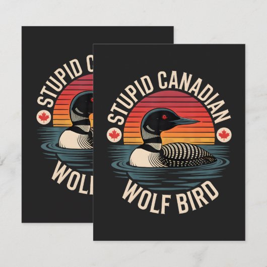 Dommige Canadese Wolf Vogel Duikelaar Humor Kaart (Voorkant / Achterkant)