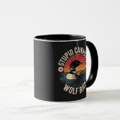 Dommige Canadese Wolf Vogel Duikelaar Humor Mok (Voorkant rechts)