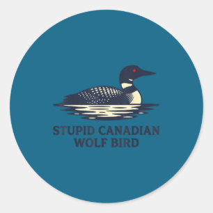Dommige Canadese Wolf Vogel Duiker Ronde Sticker