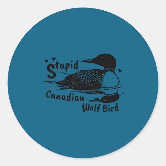 Dommige Canadese Wolf Vogel Duiker Ronde Sticker (Voorkant)