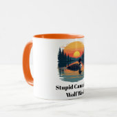 Dommige Canadese Wolf Vogel Grappig Canada Cadeau  Mok (Voorkant links)