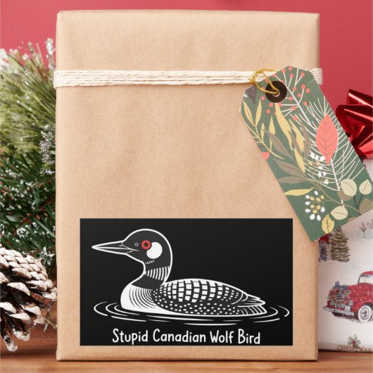 Dommige Canadese Wolf Vogel Grappig Canada Cadeau Rechthoekige Sticker (Feestdagen)