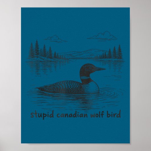 Dommige Canadese wolf vogel grappige duiker dier d Poster (Voorkant)