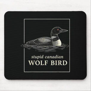 Dommige Canadese wolf vogel grappige duiker jacht  Muismat