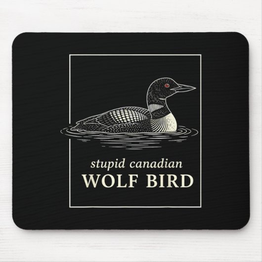 Dommige Canadese wolf vogel grappige duiker jacht Muismat (Voorkant)