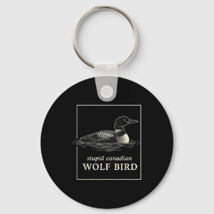 Dommige Canadese wolf vogel grappige duiker jacht Sleutelhanger