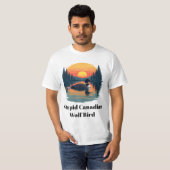 Dommige Canadese Wolf Vogel Grappige Loon Humor T-shirt (Voorkant volledig)