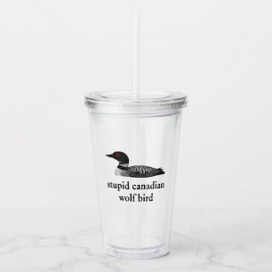 Dommige Canadese Wolf Vogel Hockey Romance voor Ho Acryl Drinkbeker
