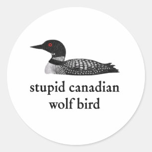 Dommige Canadese Wolf Vogel Hockey Romance voor Ho Ronde Sticker
