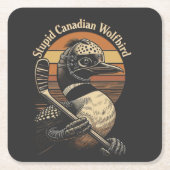 Dommige Canadese Wolf Vogel Kartonnen Onderzetters (Voorkant)