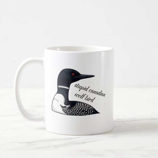 Dommige Canadese Wolf Vogel Koffiemok (Links)