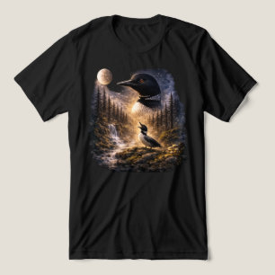 Dommige Canadese Wolf Vogel Loon – Grote Zeeduiker Tri-Blend Shirt
