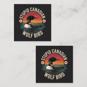 Dommige Canadese Wolf Vogel Loon Humor Notitiekaartje