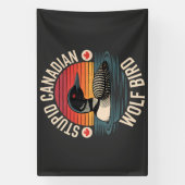 Dommige Canadese Wolf Vogel Loon Humor Spandoek (Verticaal)