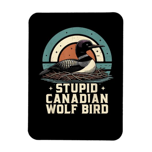 Dommige Canadese Wolf Vogel Magneet (Verticaal)