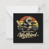 Dommige Canadese Wolf Vogel  Notitiekaartje (Achterkant)
