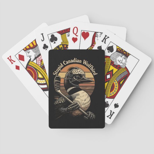 Dommige Canadese Wolf Vogel Pokerkaarten (Achterkant)