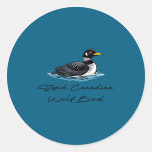Dommige Canadese Wolf Vogel Ronde Sticker