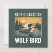 Dommige Canadese Wolf Vogel Sarcastisch Dier  Kaart (Voorkant)