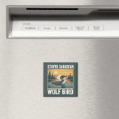 Dommige Canadese Wolf Vogel Sarcastisch Dier  Magneet (Insitu (Vaatwasser))