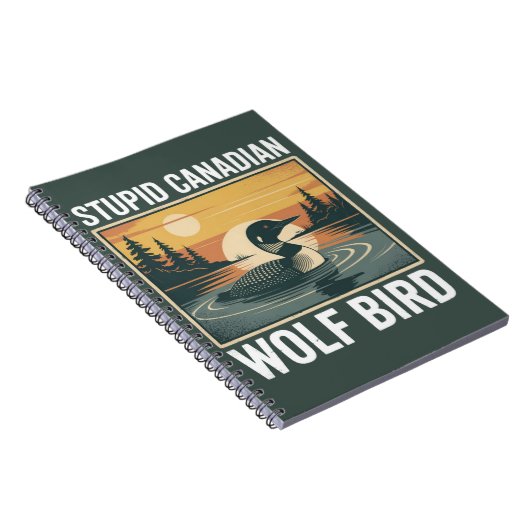 Dommige Canadese Wolf Vogel Sarcastisch Dier Notitieboek (Rechterzijde)