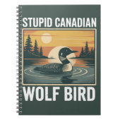 Dommige Canadese Wolf Vogel Sarcastisch Dier Notitieboek (Voorkant)