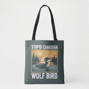 Dommige Canadese Wolf Vogel Sarcastisch Dier  Tote Bag