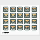 Dommige Canadese Wolf Vogel Sarcastisch Dier Vierkante Sticker (Vel)