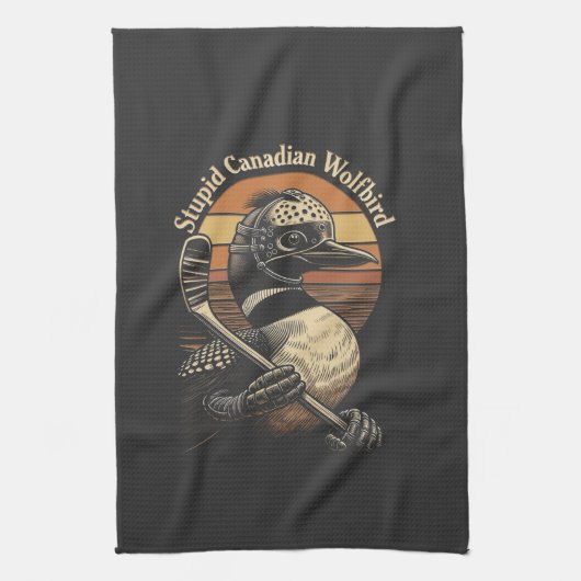 Dommige Canadese Wolf Vogel Theedoek (Verticaal)