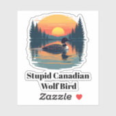 Dommige Canadese Wolf Vogel verhitte rivaliteit du Sticker (Vel)