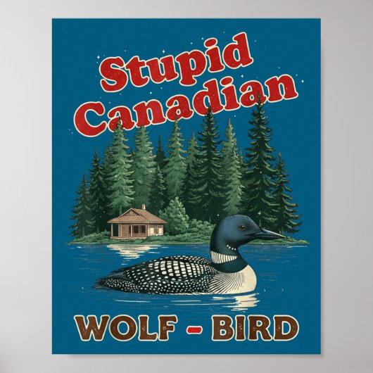 Dommige Canadese wolf vogel verwarmde duiker hocke Poster (Voorkant)