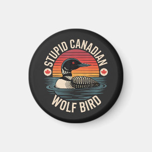 Dommige Canadese Wolfvogel Duikhoender Humor Magneet