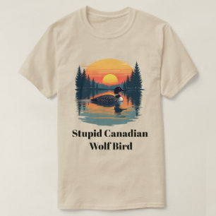 Dommige Canadese Wolfvogel Grappig Canada Cadeau L T-shirt