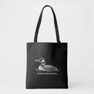Dommige Canadese Wolfvogel Grappig Canada Cadeau L Tote Bag
