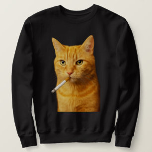 Dommige Coole Grappige Kat Meme Rokkende Kat sigar Trui