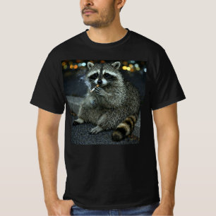Dommige Coole Grappige Wasbeer die een Sigaret Roo T-shirt