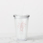 Dommige Cupido Hart Met Pijlen Grappig Sarcasme Acryl Drinkbeker (Achterkant)